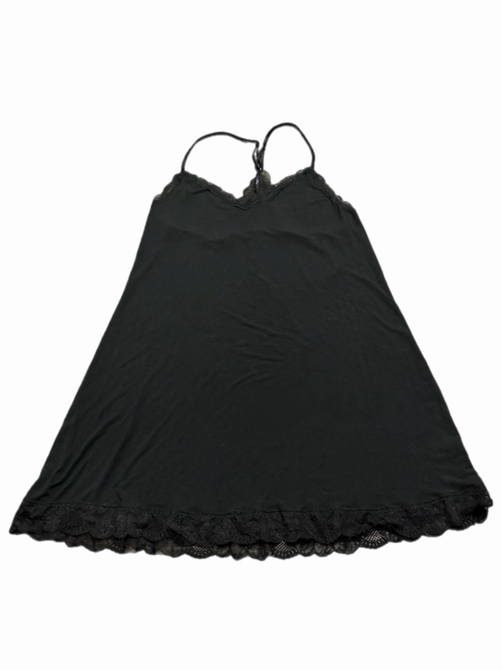 Y2K Vintage Victoria’s Secret Heavenly Modal Lace Trim Slip Dress (Black) Large